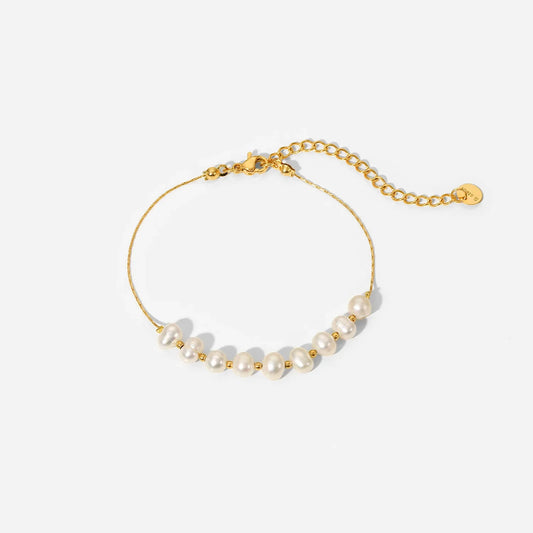 Gold Chain Pearl Bracelet