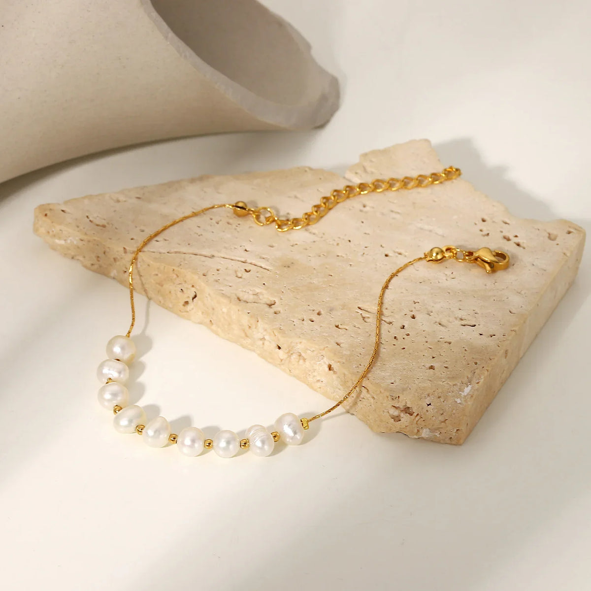 Gold Chain Pearl Bracelet