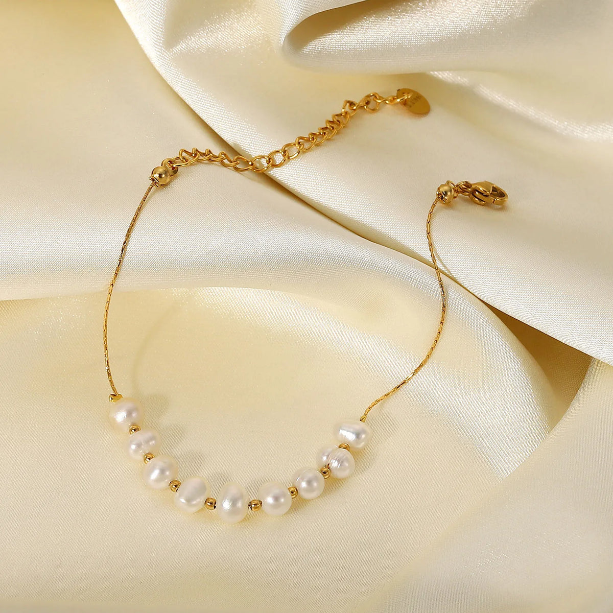 Gold Chain Pearl Bracelet