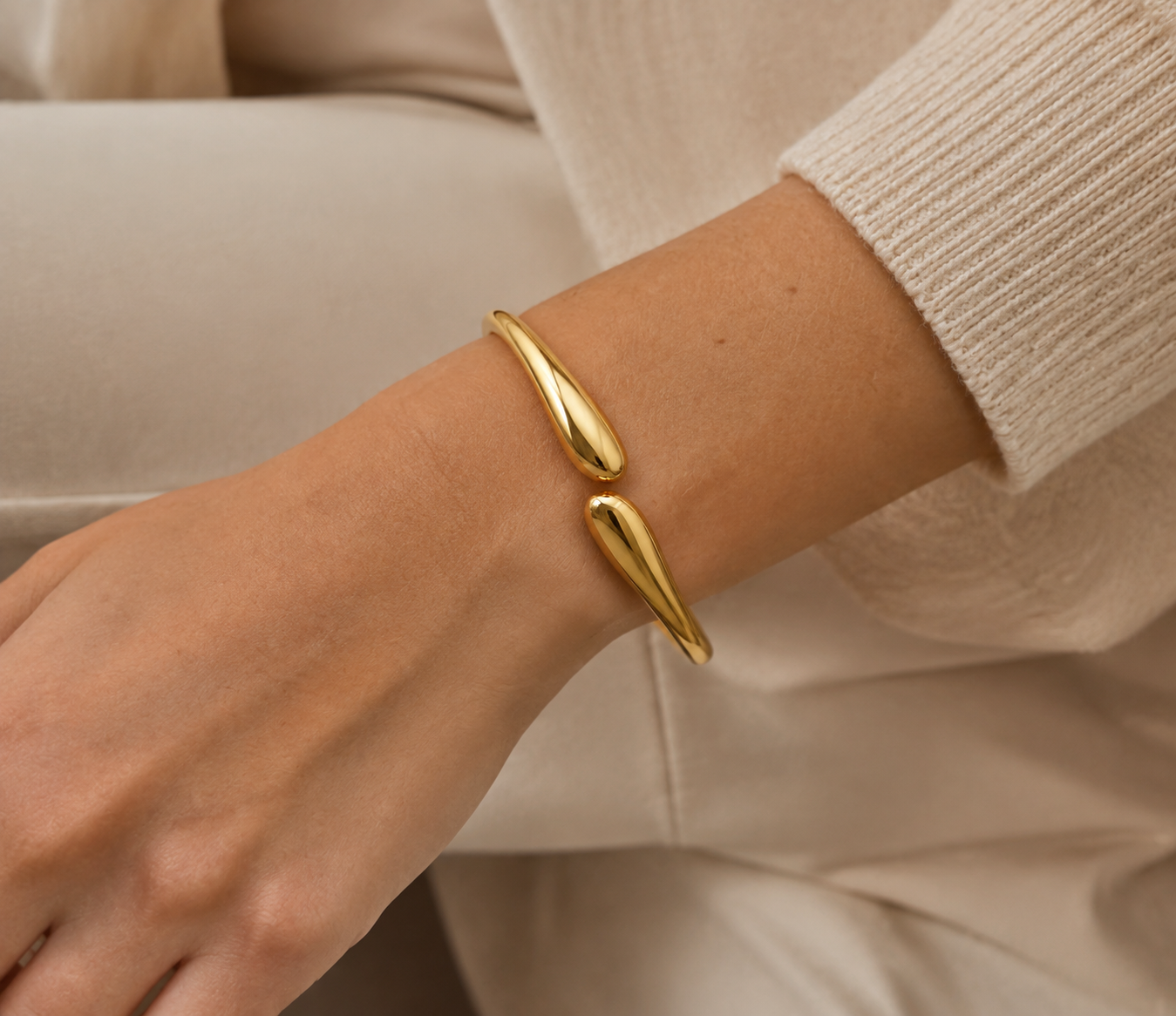 Sculptural Gold Cuff